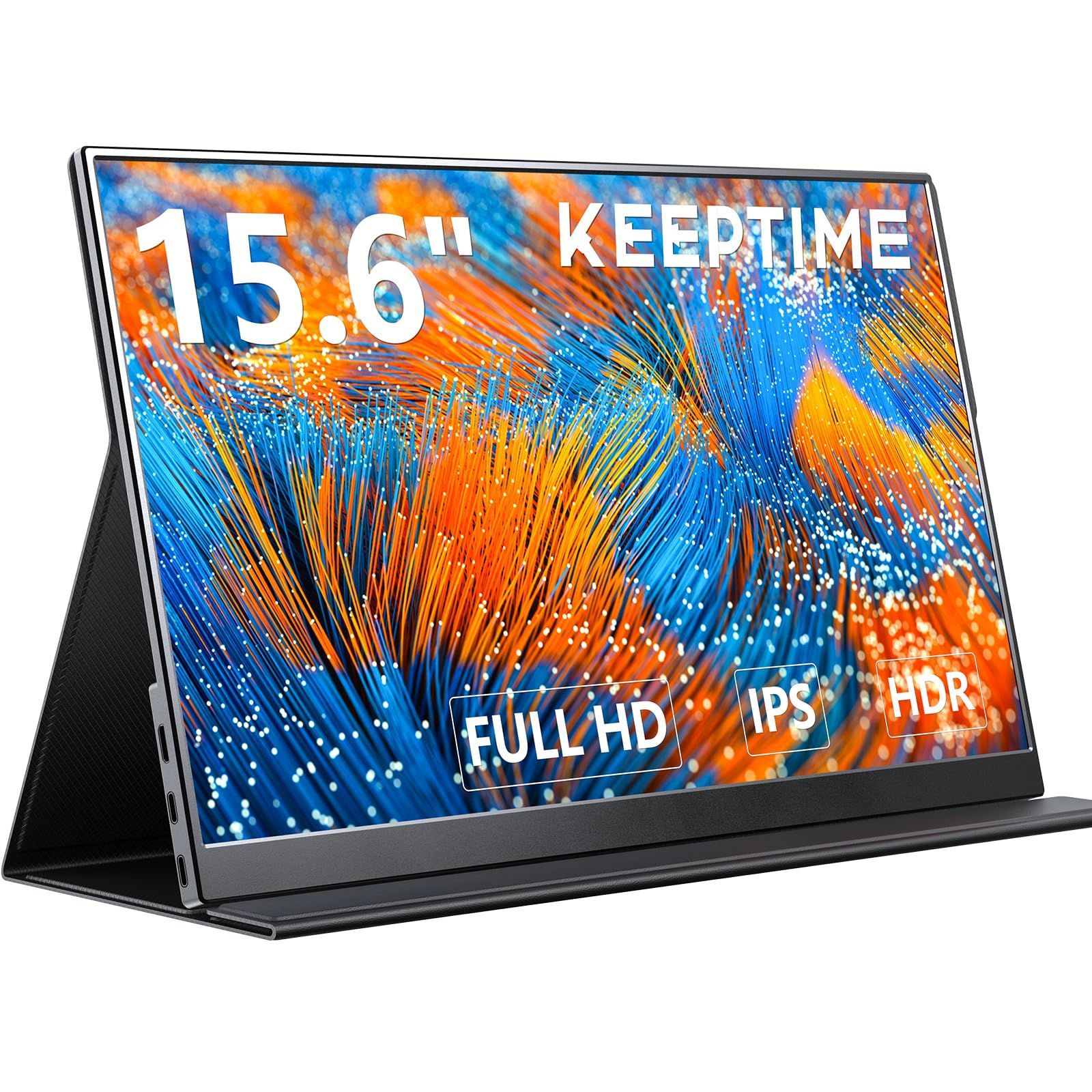 KEEPTIME モバイルモニター 15.6インチ 1920*1080 モバイルディスプレイ ポータブルモニター IPS液晶パネル 非光沢画面 薄型 軽量 マグネット保護カバー付き USB Type-C ミニHDMI PS4/XBOX/Sw-itch/PC/M