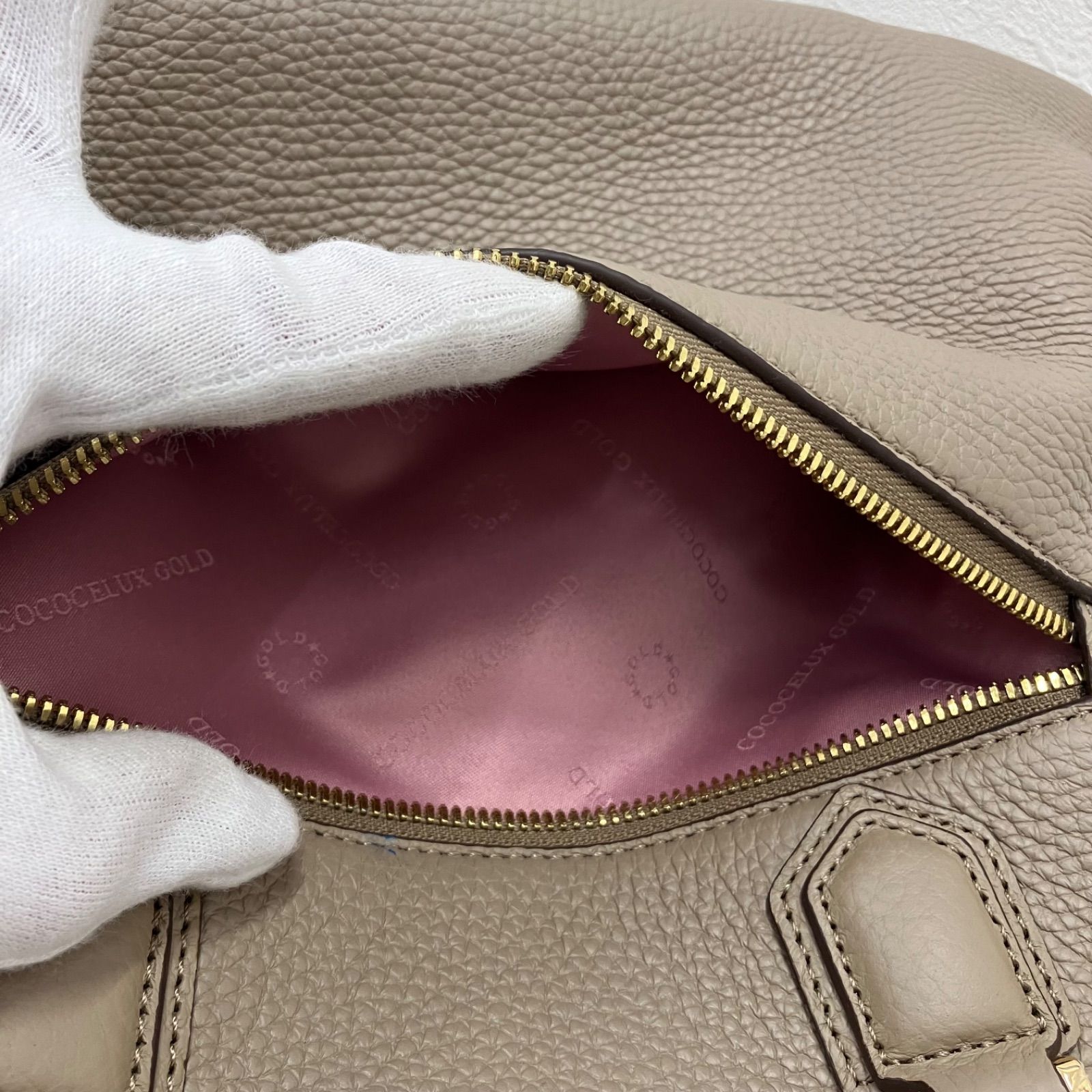 3196 良品 COCOCELUXGOLD ココセリュックスゴールド レザー トート 