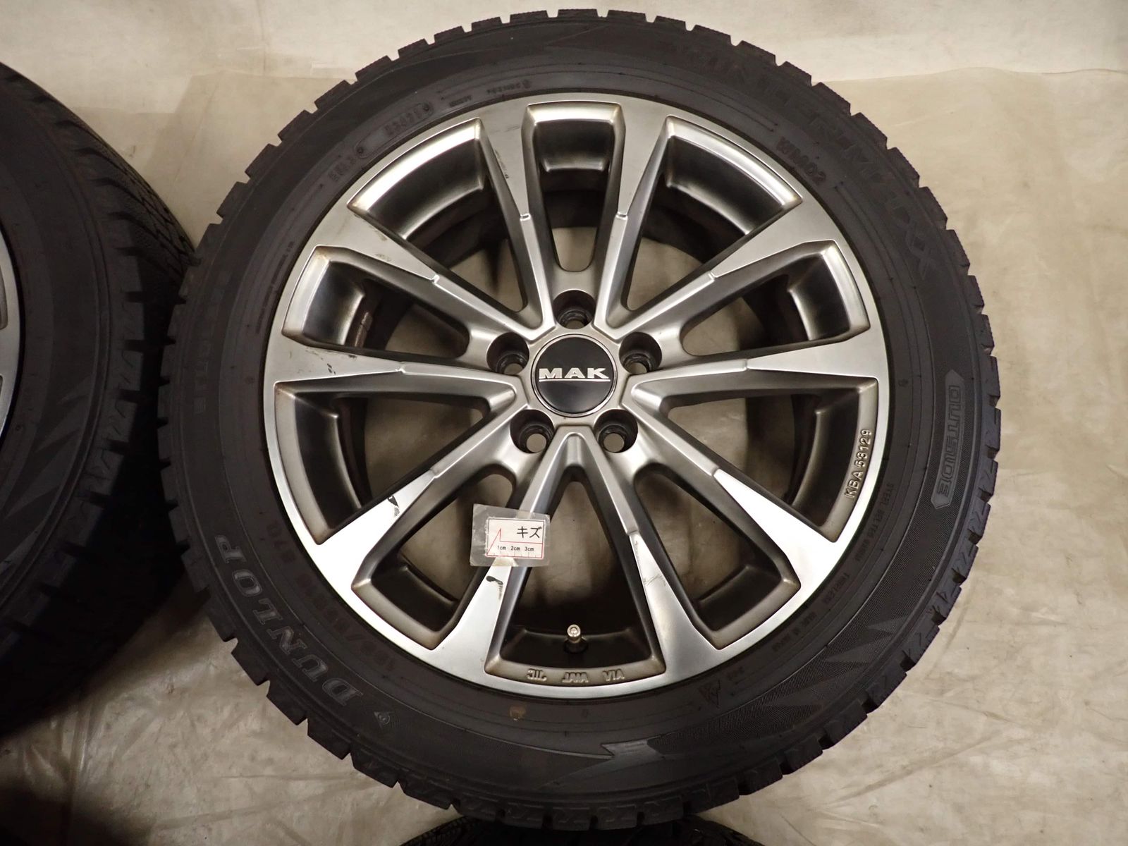 冬 4本SET 会社宛 送料無料 195/55R16×6.5J 87Q ダンロップ WINTER MAXX WM02 2021年製 MAK アルミ アウディ A1スポーツパック NO,I4166