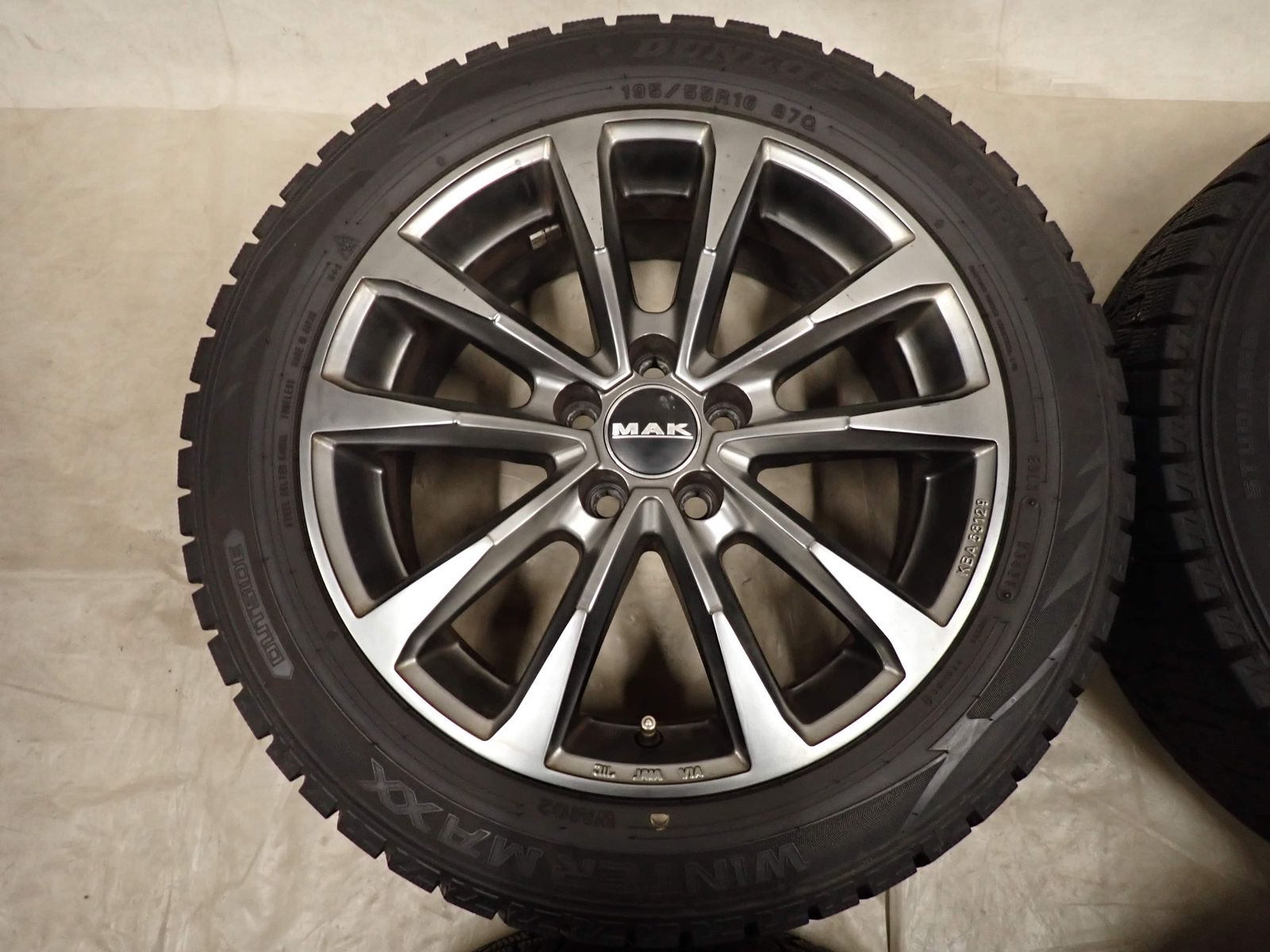 冬 4本SET 会社宛 送料無料 195/55R16×6.5J 87Q ダンロップ WINTER MAXX WM02 2021年製 MAK アルミ アウディ A1スポーツパック NO,I4166