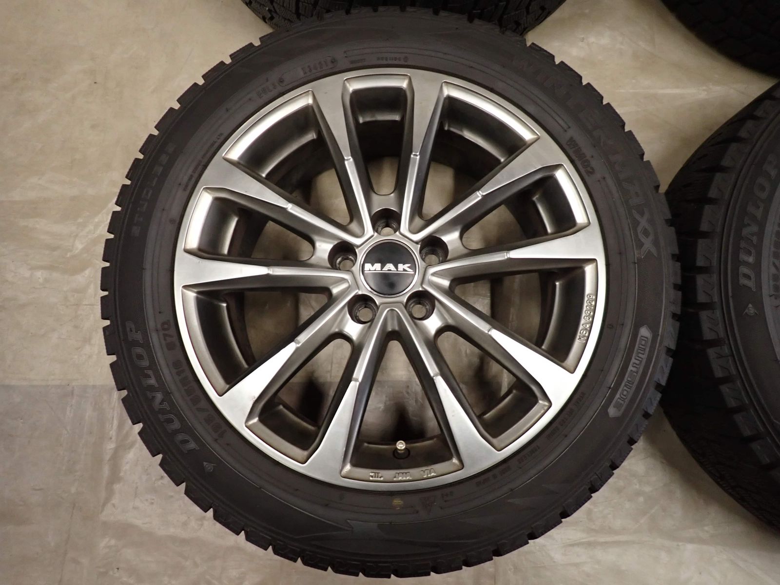 冬 4本SET 会社宛 送料無料 195/55R16×6.5J 87Q ダンロップ WINTER MAXX WM02 2021年製 MAK アルミ アウディ A1スポーツパック NO,I4166