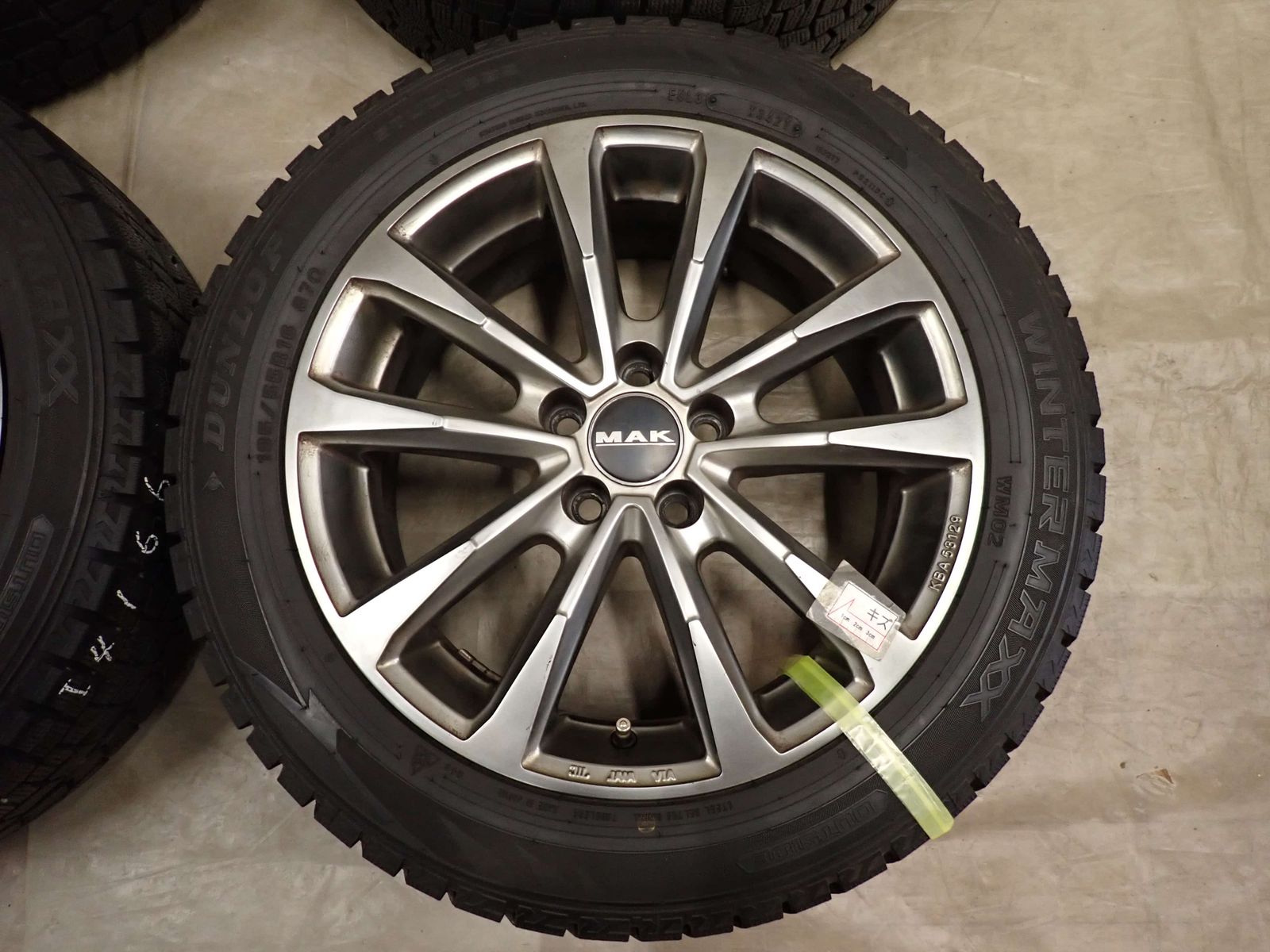 冬 4本SET 会社宛 送料無料 195/55R16×6.5J 87Q ダンロップ WINTER MAXX WM02 2021年製 MAK アルミ アウディ A1スポーツパック NO,I4166
