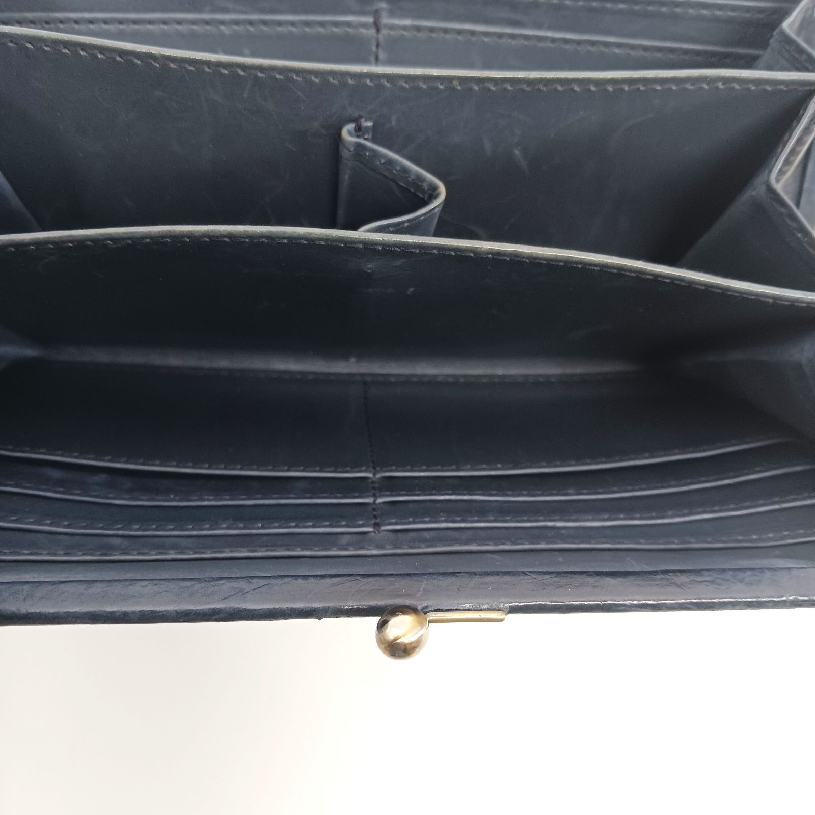 genten ゲンテン ダイヤモンドパイソン レザー 長財布 がま口財布