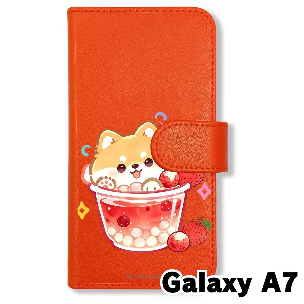 新品未使用】 Galaxy A7 手帳型スマホ ケース カバー (色：オレンジ