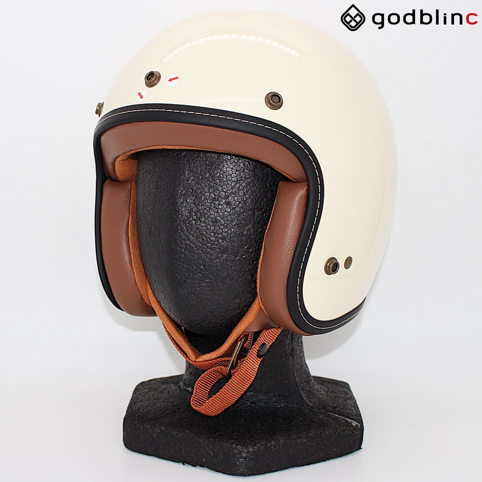 ZEALOT　フライボーイジェット2　CARBON HYBRID　WHITE/BROWN　Lサイズ　FJ0025　ジェットヘルメット