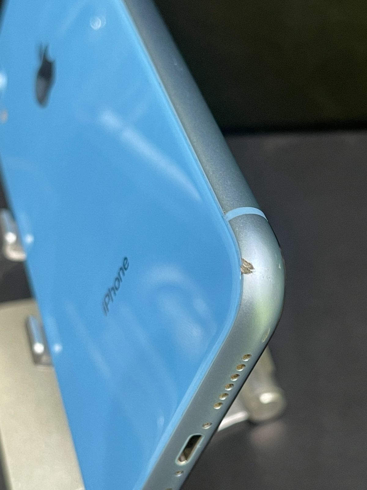 iPhone XR 64GB ブルー 物理dualSIM SIMフリー バッテリー100% 動作