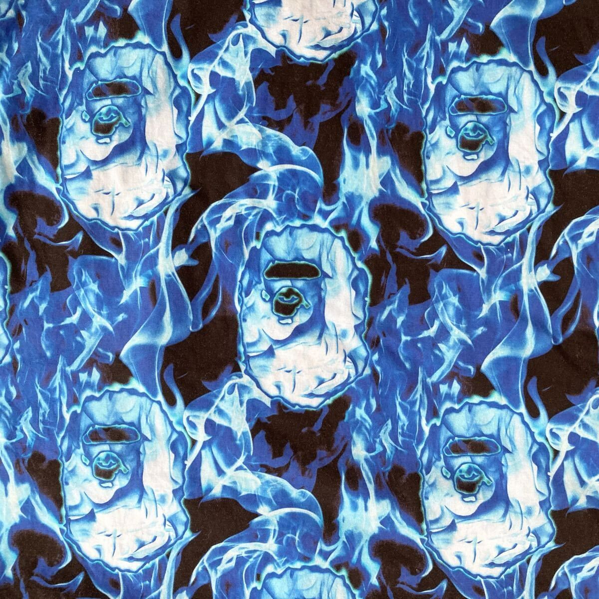 BAPE FLAME 半袖シャツ Sサイズ a bathing ape FIRE shirt エイプ
