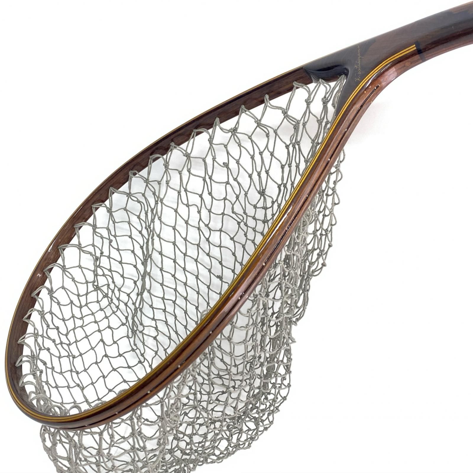 KA handcraft ランディングネット カーブ ブラウン 全長48cm 程度B