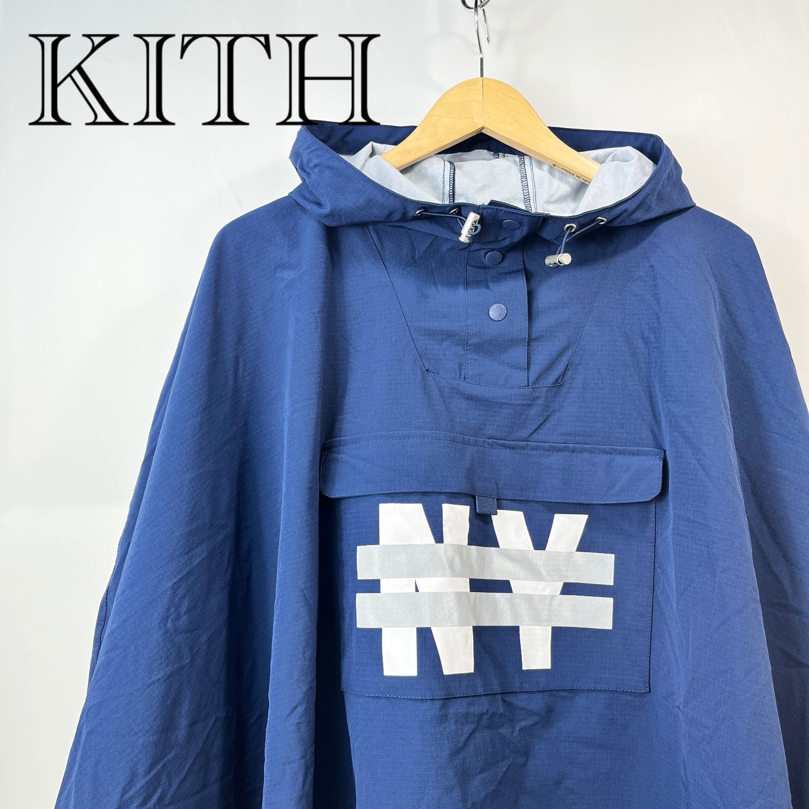 KITH キス ナイロンポンチョ 雨具 size S/M ネイビー メンズ ファッション _266023