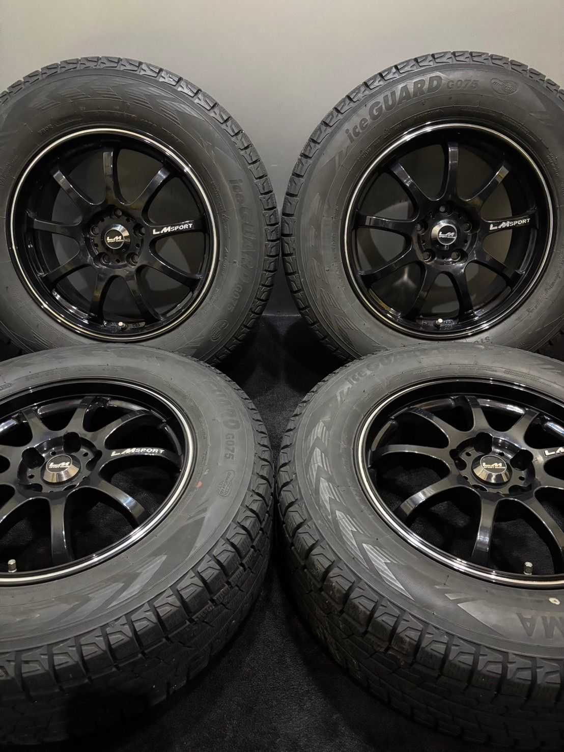 ★245/65R17 YOKOHAMA/ice GUARD G075 20年製 LM SPORT 17インチ 7.5J +40 114.3 5H スタッドレス 4本 RAV4 等 (1-M106)
