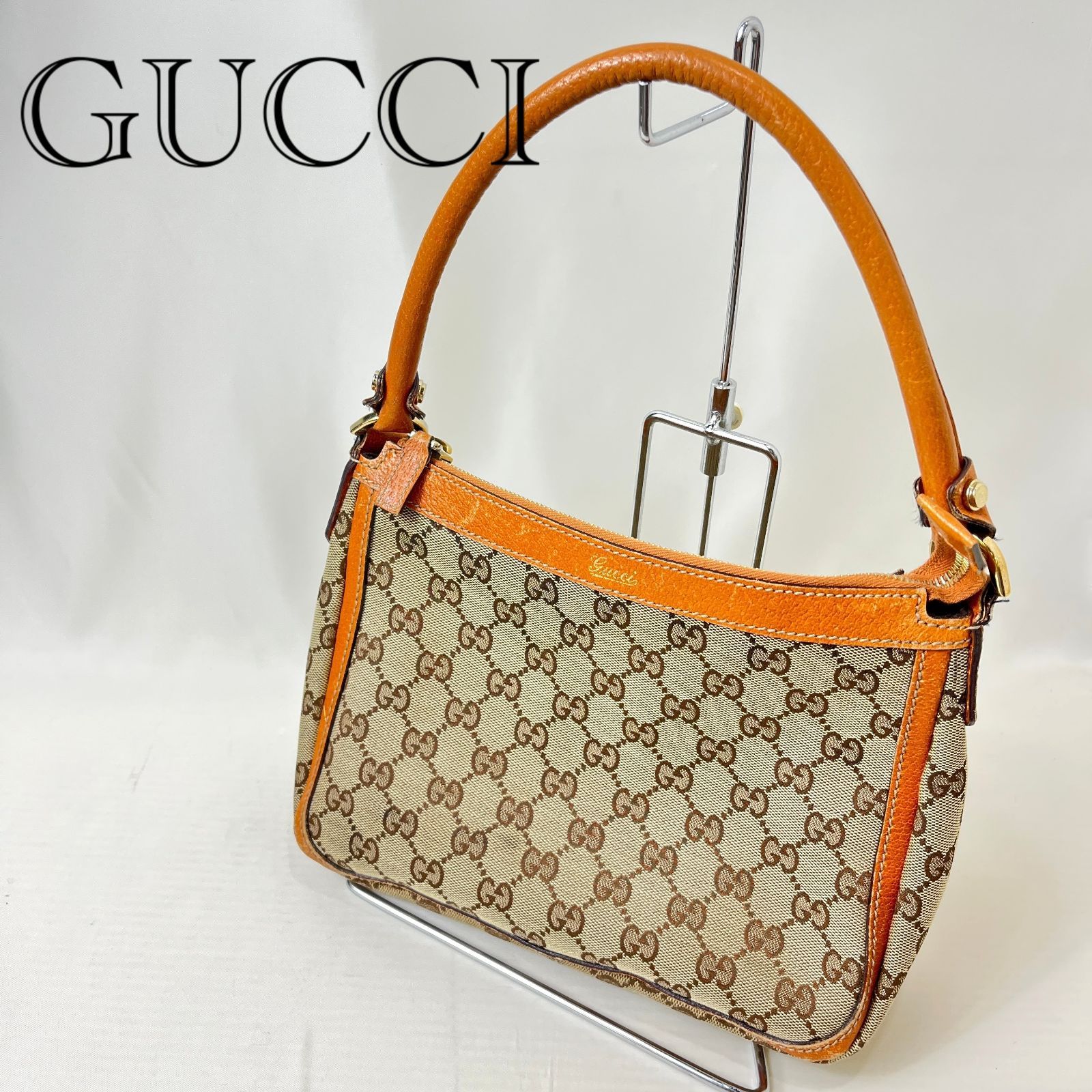 GUCCI グッチ ショルダー欠品 スレ有 GGキャンバス ショルダーバッグ
