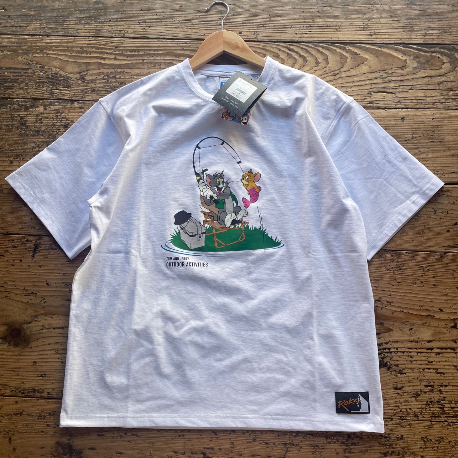 新品　26年春夏　新作 Rokx ロックス　Tom ＆Jerry　トムとジェリー　Tシャツ　フィッシングTシャツ　釣り　男女共用　メンズ　レディース　アウトドアファッション　お洒落　希少　レア　プレゼント　ゴープコア