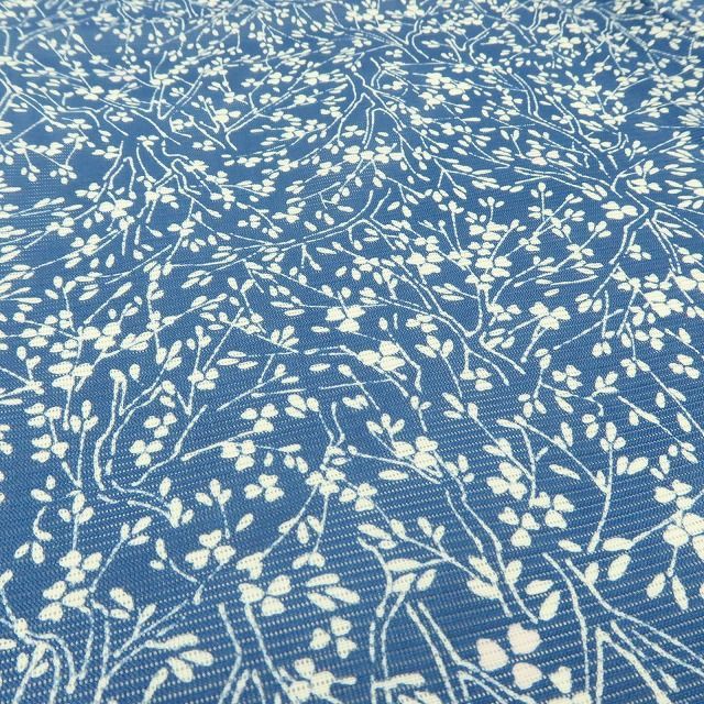 【洗える♪夏着物】小紋＊着物 花模様 薄紅藤色 化繊 カジュアル 4KP14 ✾まめ藤✾m3066＊美品 洗える夏着物 絽❀夏空×枝花❀誂え