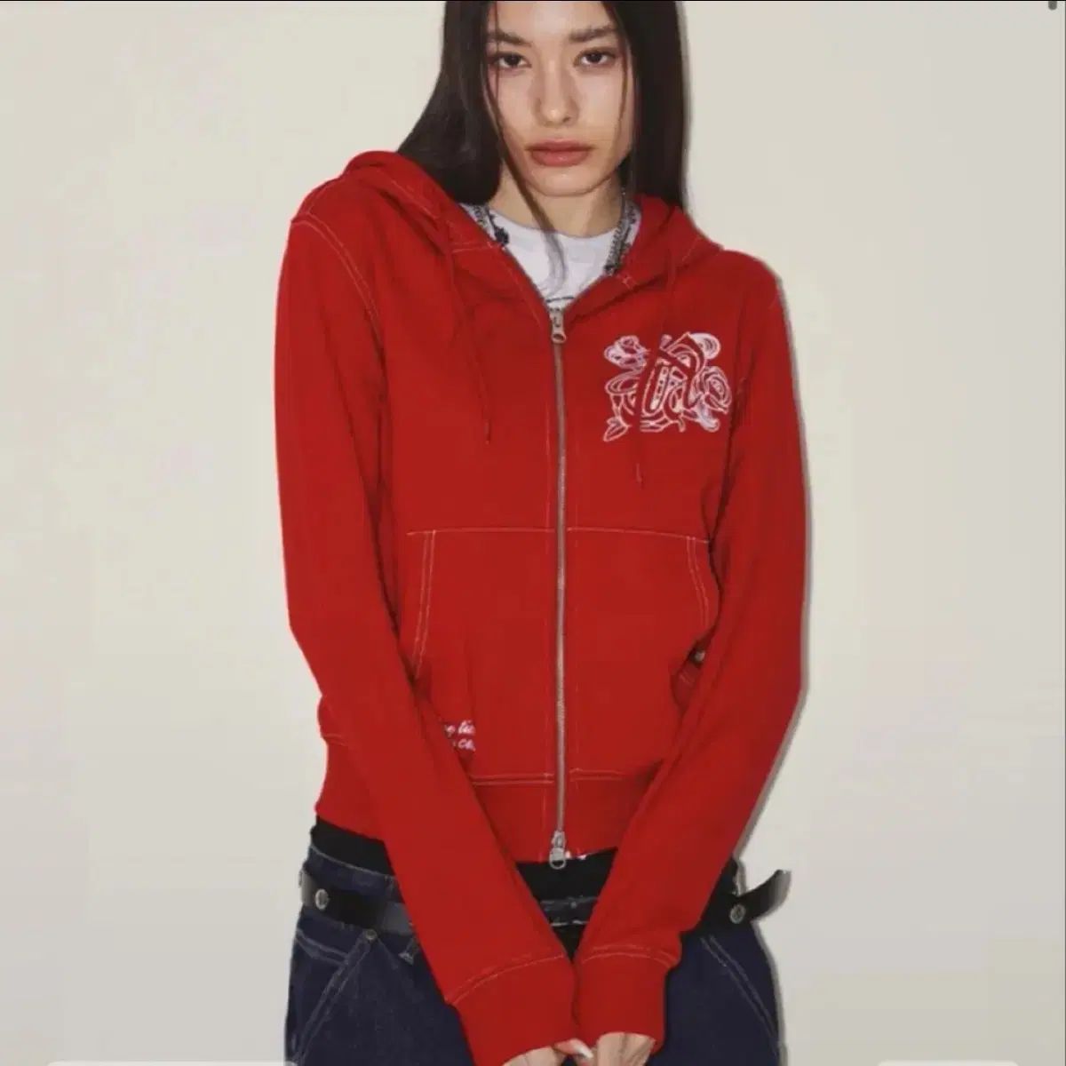 NYエクスエクス フーディジップアップ BURST INTO ROSE HOOD