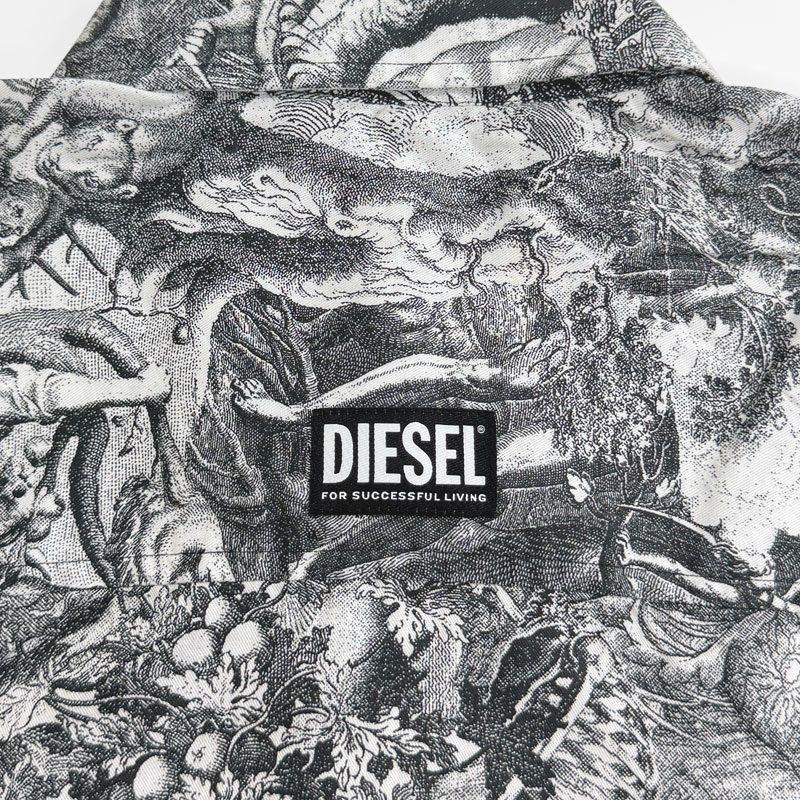 レア　DIESEL ディーゼル　オールオーバープリント　半袖シャツ　アート　M DIESEL ディーゼル 新品 オールオーバープリント 半袖 シャツ 00SIK6