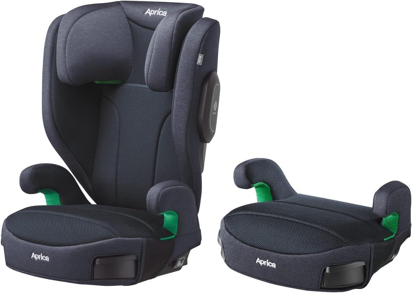 Aprica(アップリカ) ジュニアシート ブースターシート シートベルト固定 ライドクルー AB 3歳半頃～12歳頃まで R129適合 カップホルダー付 背もたれ取り外し可 (ネイビー) 【2025年モデル】 2216397 展示品/送料無料/激安