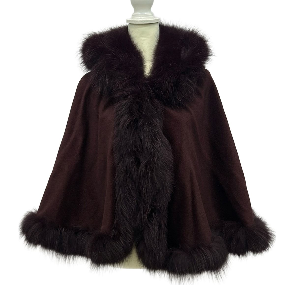 LANVIN COLLECTION(ランバンコレクション) ポンチョ レディース美品 - ボルドー フォックス/秋/冬