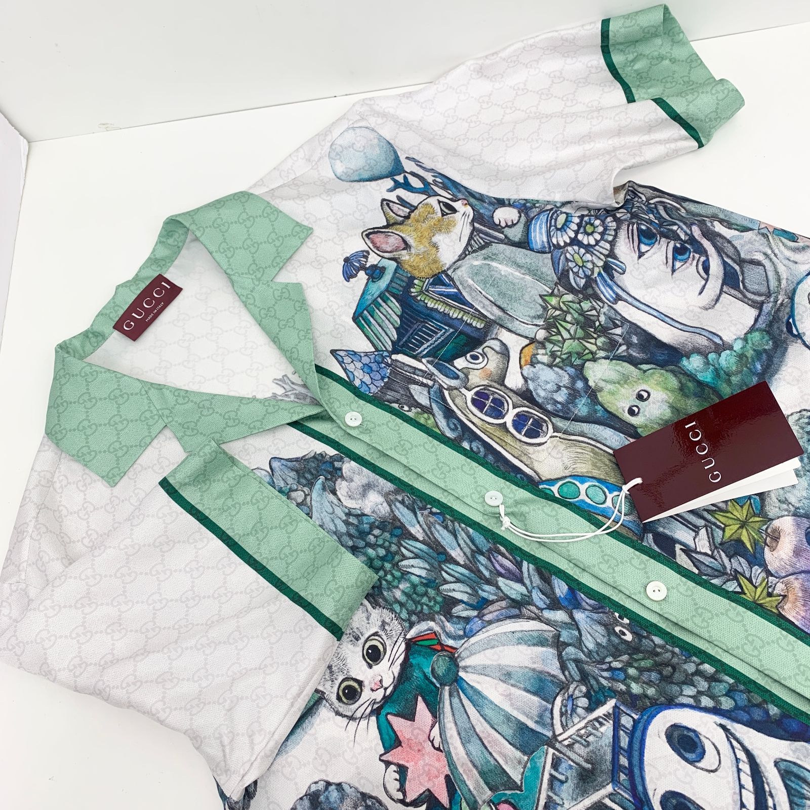 未使用 Gucci × ヒグチユウコ コラボ シャツ グッチ GG シルク メンズ