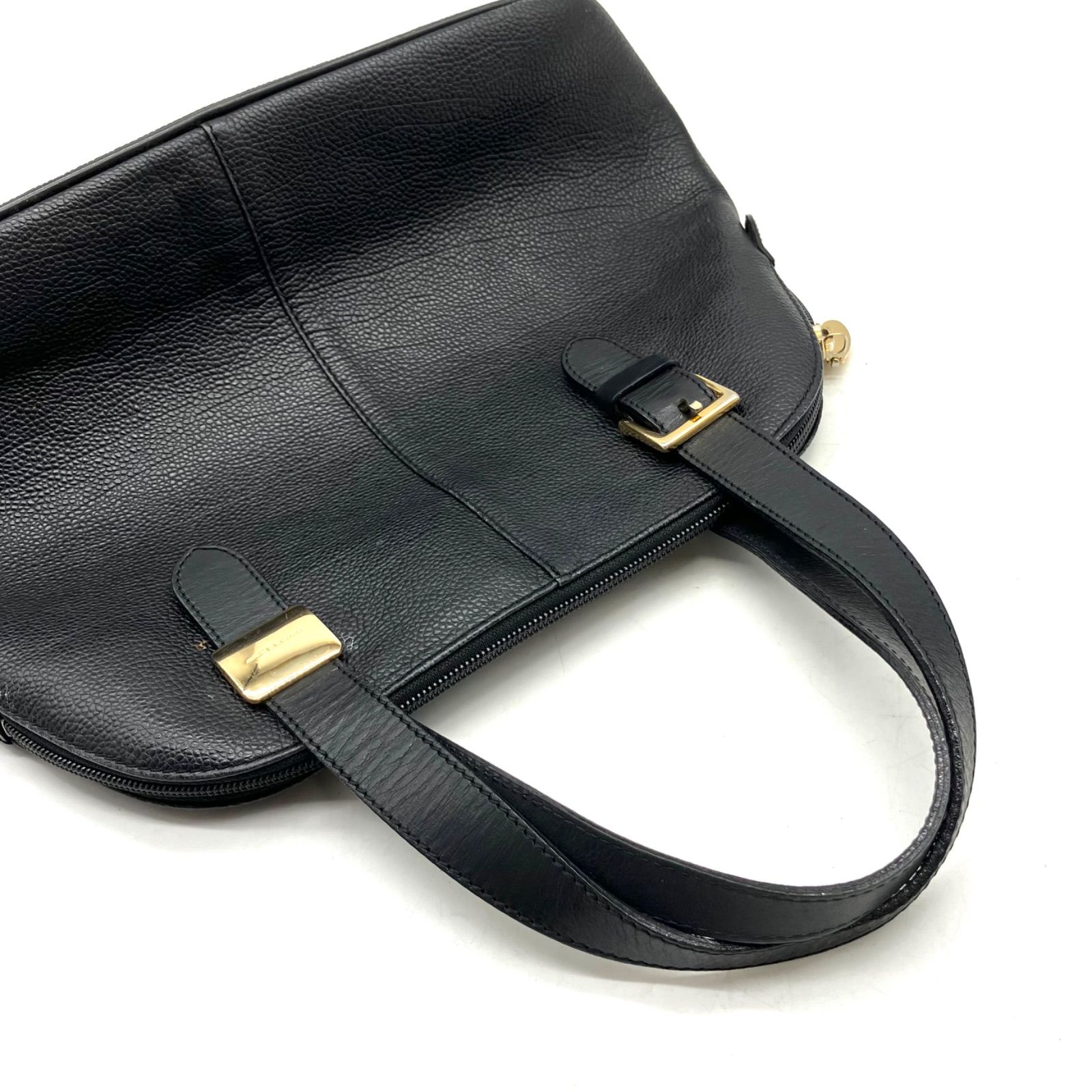 TB341【訳あり】BURBERRY ハンドバッグ ノバチェック ブラックレザー