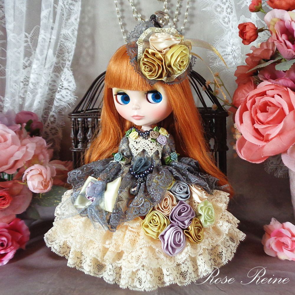 ロリータロマンス ジャスミンの妖精 クールグレーのアシンメトリードールドレス豪華4点セット