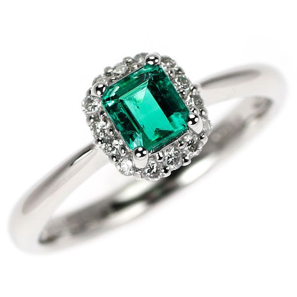 Pt900 エメラルド ダイヤモンド リング 0.43ct D0.15ct - メルカリ