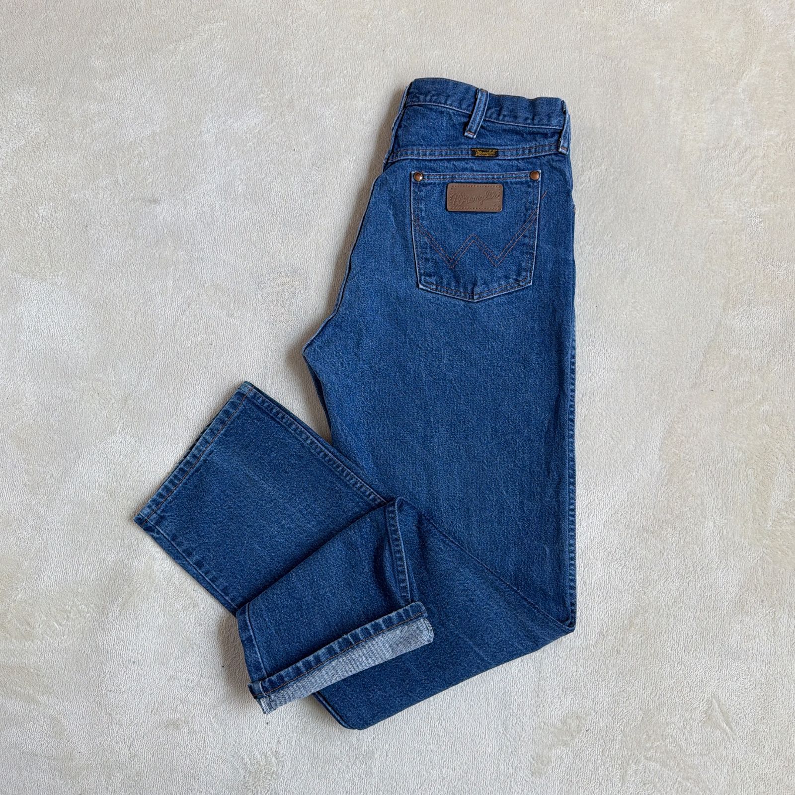 Wrangler W34L32 13MWZ 濃青 ブルーデニム ストレート コットン100 