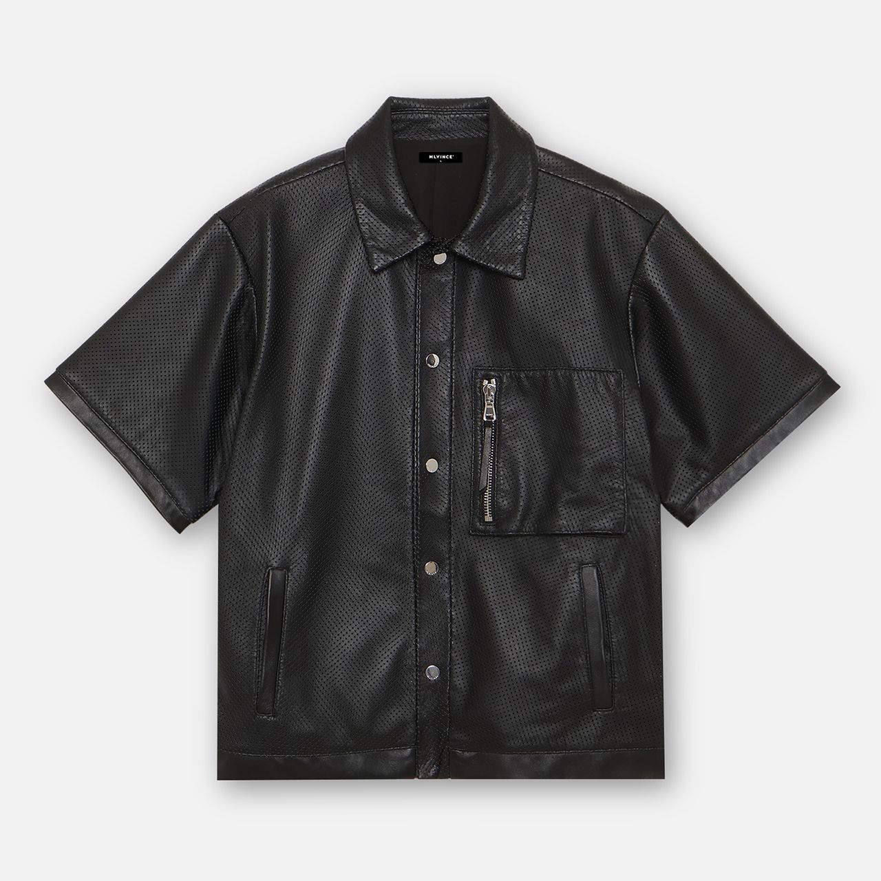 メルヴィンス MLVINCE LEATHER S/S SHIRT BLACK レザーシャツ 半袖シャツ ストリートファッション 59,400円