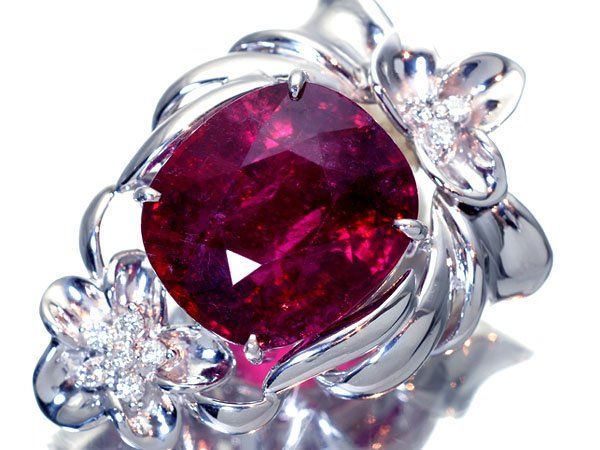 【ジュエリー極】鑑付 極上品 超特大！極上天然ルベライト23.11ct＆ダイヤ0.23ct 超高級Pt900ペンダントヘッド h8463vzr【送料無料】