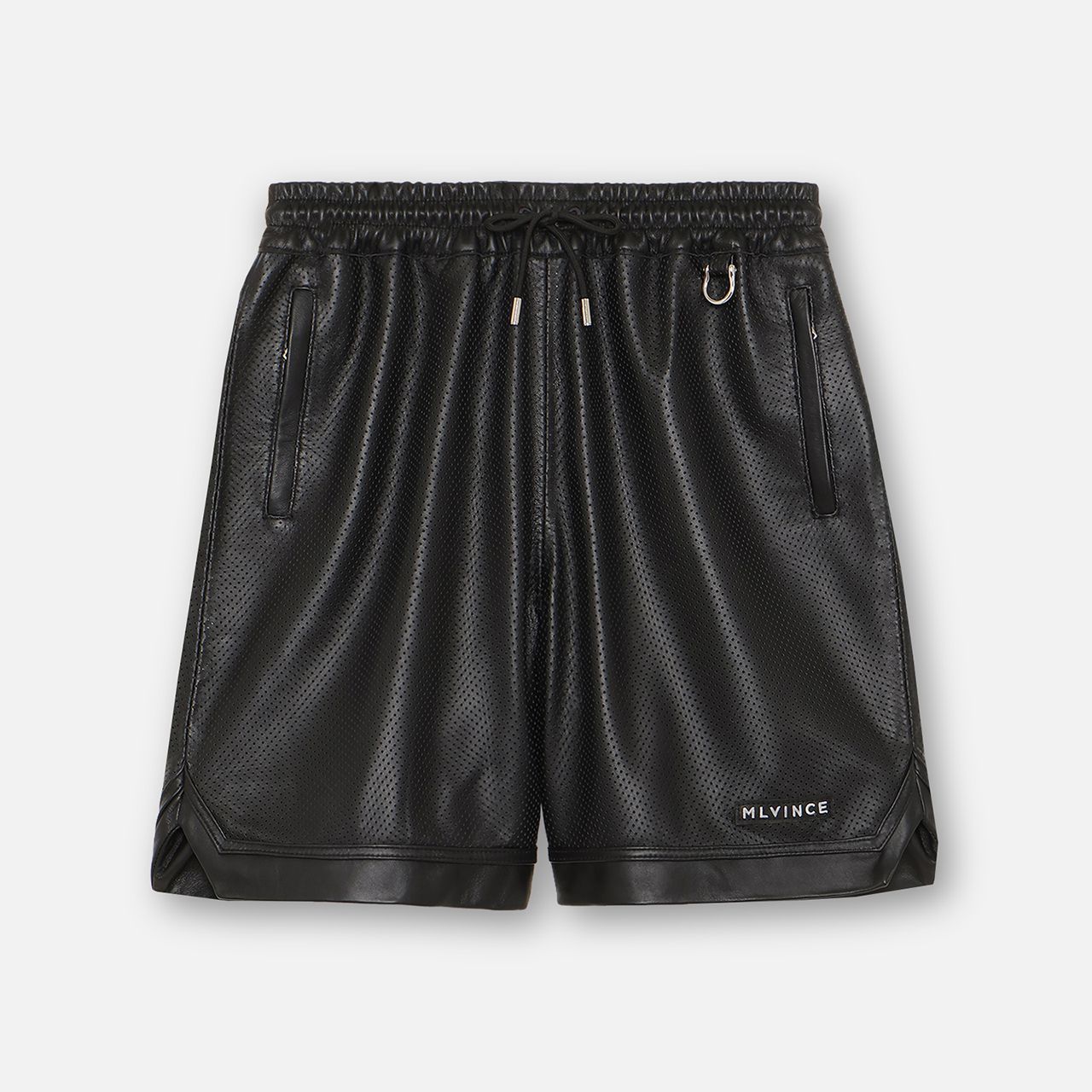 メルヴィンス MLVINCE LEATHER BASKETBALL SHORTS BLACK レザーショーツ ハーフパンツ バスケットショーツ ストリートファッション
