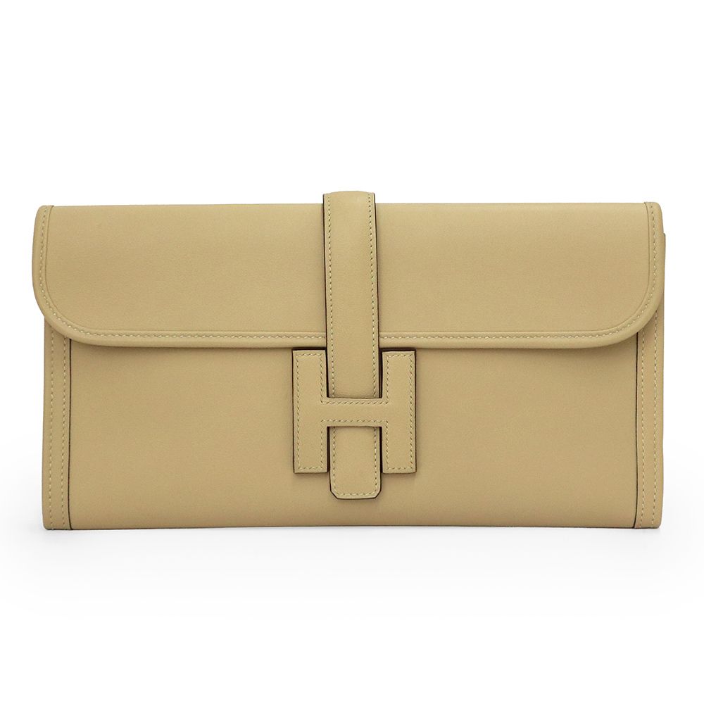 エルメス ジジェ エラン 29 ヴォースイフト Trench トレンチ ベージュ X刻印 クラッチバッグ セカンド レザー HERMES（未使用　展示品）