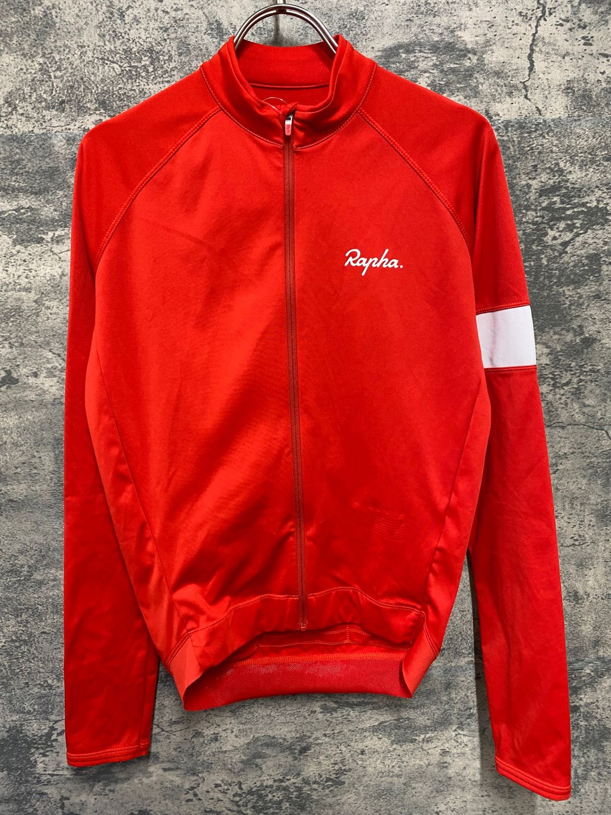 KB869 ラファ Rapha CORE LONG SLEEVE JERSEY 長袖 サイクルジャージ 赤 S 裏起毛