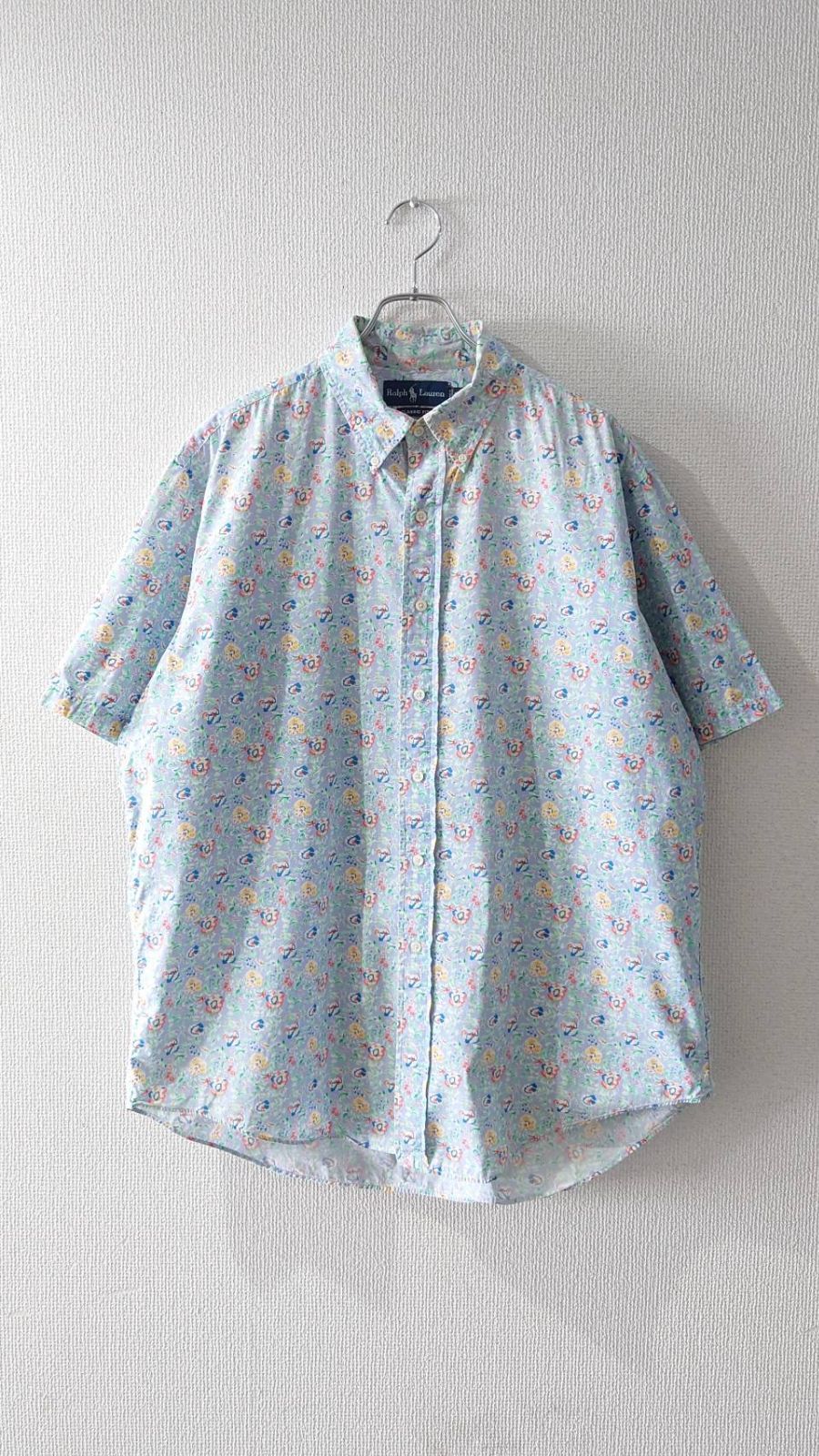 90-00’s Ralph Lauren “CLASSIC FIT” Floral Print Short Sleeve Button-Down Shirt XL