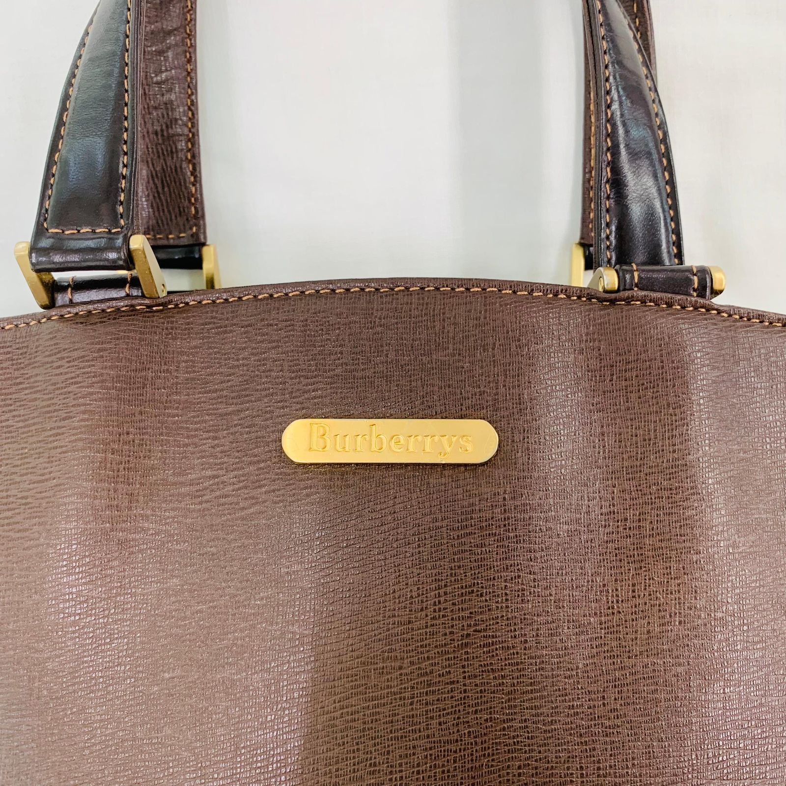 希少・極美品】Burberrys ヴィンテージ ハンドバッグ 筒型 レザー