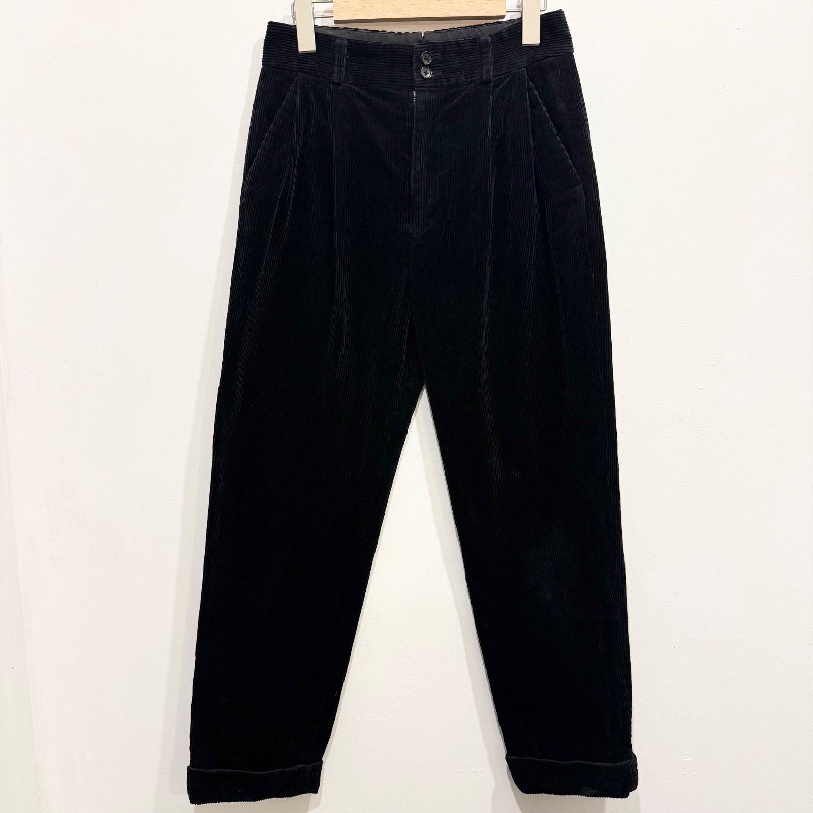 MARGARET HOWELL マーガレットハウエル 8 WALE CORDUROY コーデュロイパンツ ブラック サイズ1【送料込み】