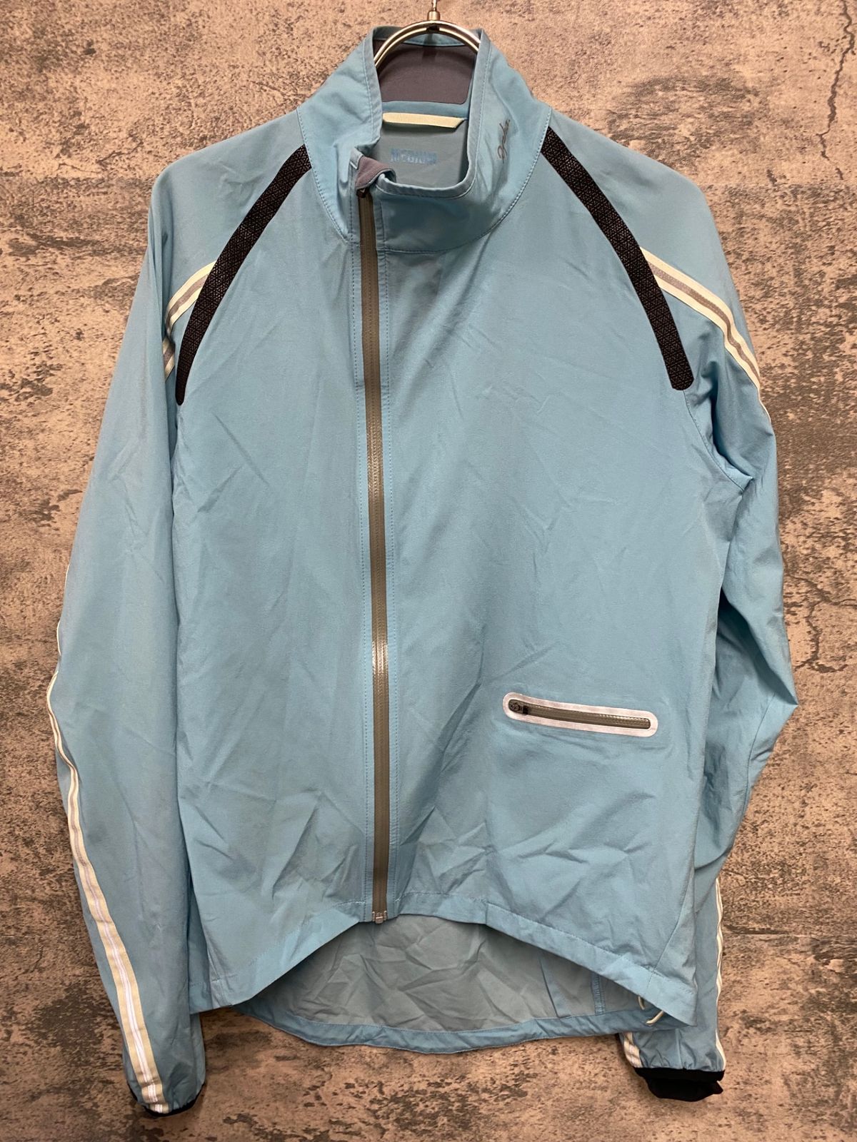 KA863 ラファ Rapha WIND JACKET 長袖 ウインドブレイカー 水色 M ※チャック取手破損