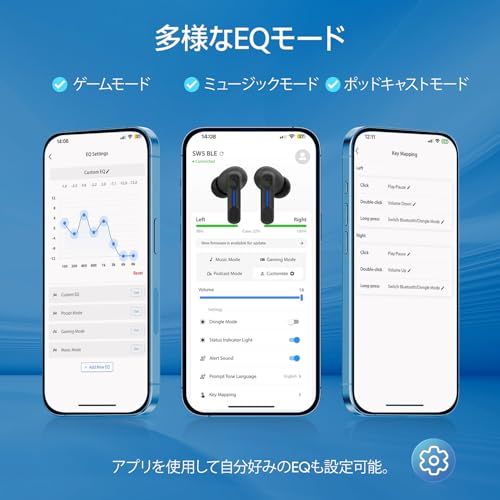 Middle Rabbit SW5 2.4Gワイヤレスゲーミングイヤホン マイク付き、20ms低遅延、ドングル&Bluetooth 5.4デュアルモードヘッドホン、PC PS5 PS4 デスクトップ コンピューター VR対応、アプリ機能、複数の音效 Middle Rabbit SW5 2.4Gワイヤレスゲーミングイヤホン マイク付き、20ms低遅延、ドングル&Bluetooth 5.4デュアルモードヘッドホン、PC PS5 PS4 デスクトップ コンピューター VR対応、アプリ機能、複数の音效