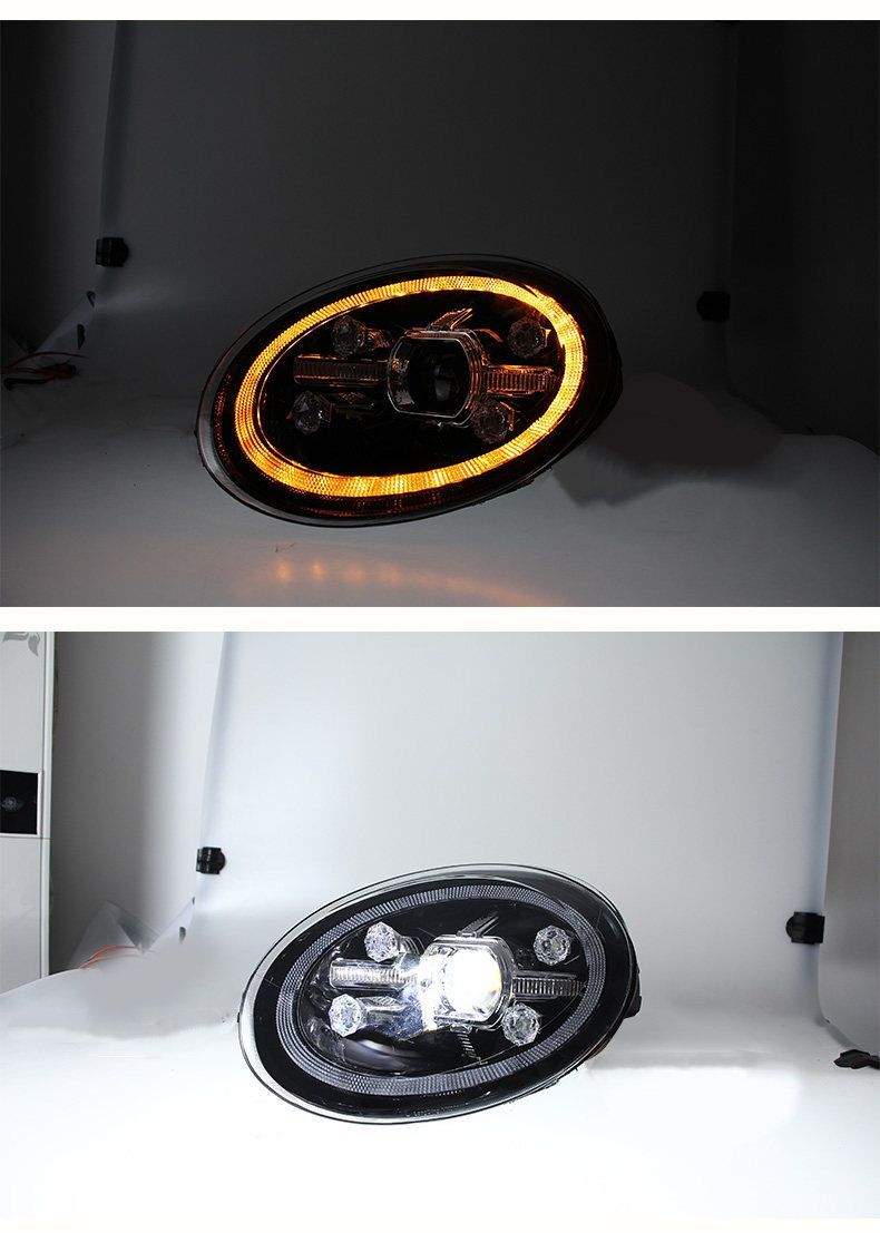 フォルクスワーゲン ザ・ビートル The Beetle 13-20 ヘッドライトユニット 全LED プロジェクター LEDデイライト 始動時流動点灯 シーケンシャルウインカー カプラーオン 配線加工不要 交換用 ドレスアップ 外装ランプ フロント印象アップ