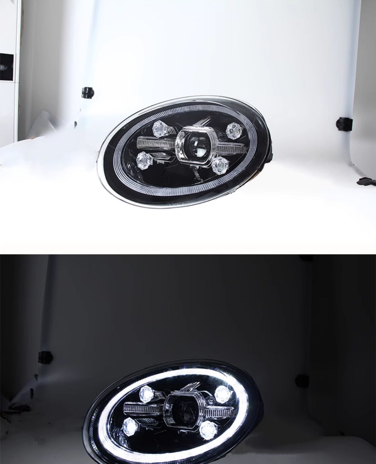 フォルクスワーゲン ザ・ビートル The Beetle 13-20 ヘッドライトユニット 全LED プロジェクター LEDデイライト 始動時流動点灯 シーケンシャルウインカー カプラーオン 配線加工不要 交換用 ドレスアップ 外装ランプ フロント印象アップ