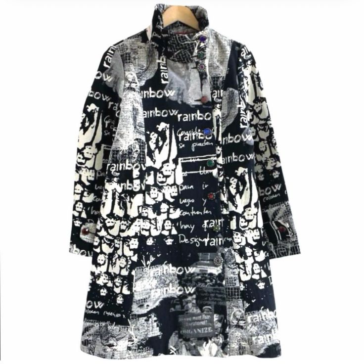 新品 Desigual デシグアル 総柄 コート レディース 42