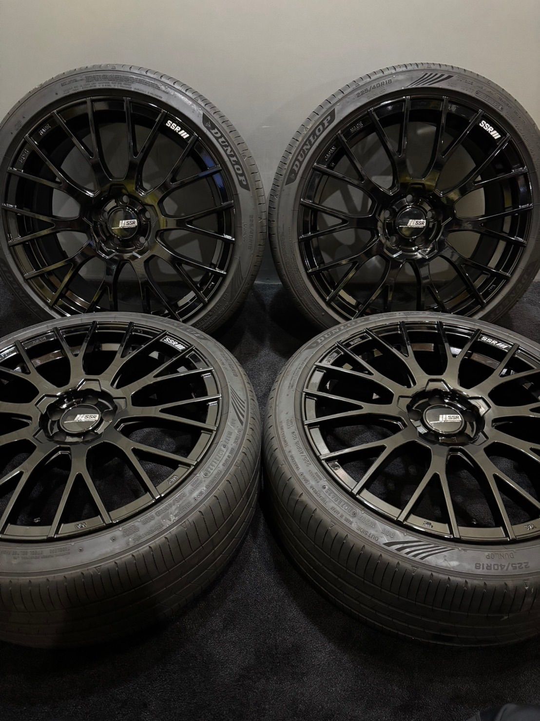 ★225/40R18 DUNLOP/SPORT MAXX LUX 25年製 SSR REINER M10 18インチ 8.5J +44 100 5H 夏タイヤ サマータイヤ 4本 GR86 BRZ (1-M114)