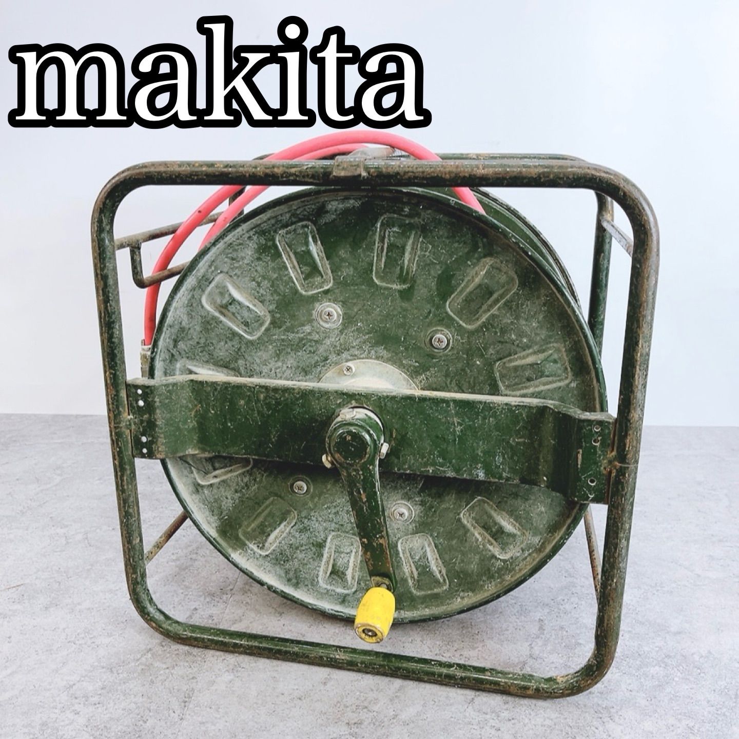 H-1322 makita マキタ 高圧タフリール A-49220 ピンク×グリーン 動作確認済み 高圧エアホース 30m エアホースリール 高圧釘打機 コンプレッサー用