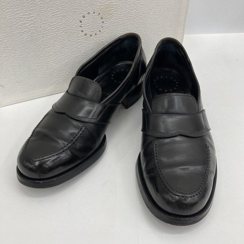 Post Production ポストプロダクション Saddle Strap サドルストラップ ローファー ビジネスシューズ レザー 革 カジュアル メンズ 24.5cm ブラック 靴 ★SS72
