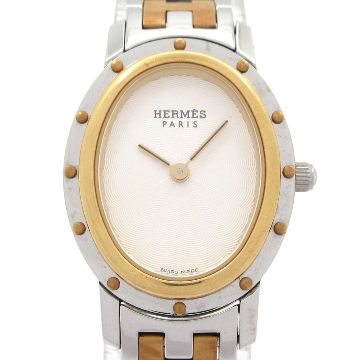 HERMES(エルメス) 腕時計 クリッパーオーバル CO1.220 レディース SS アイボリー