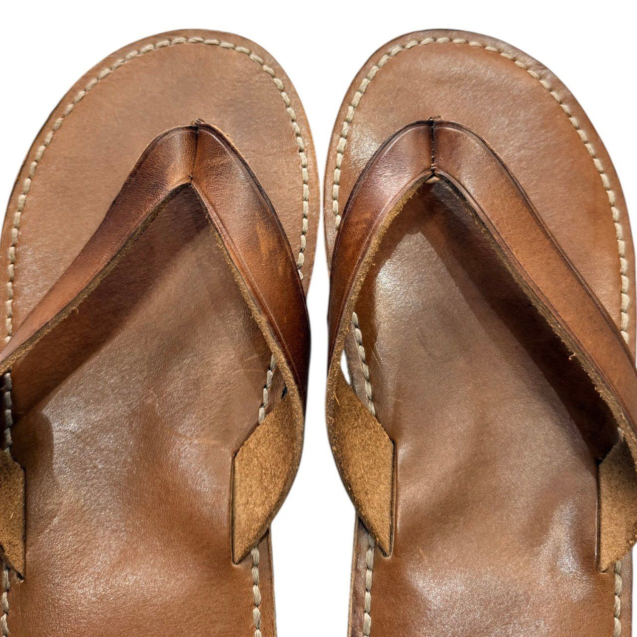 RRL ダブルアールエル LEATHER FLIP FLOP BROWN LEATHER