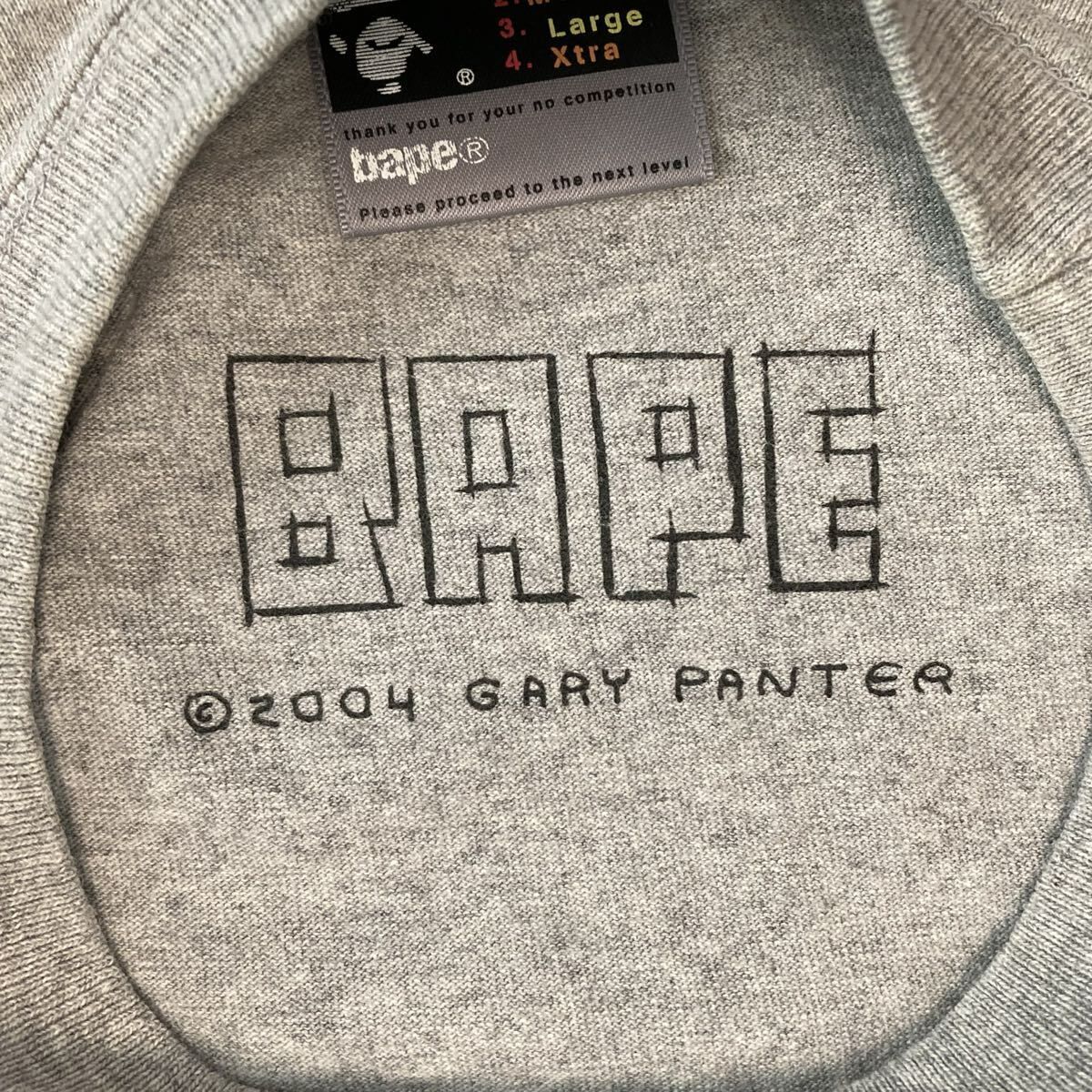 初期　エイプ ゲイリーパンター　コラボシャツ gary panter ape ☆激レア☆ Gary Panter × BAPE ART Tシャツ Lサイズ グレー a bathing