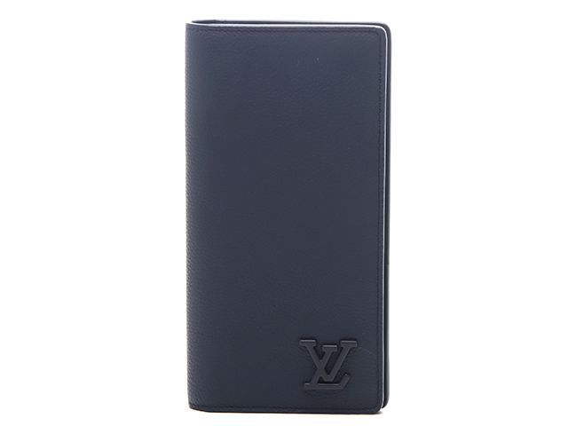 LOUIS VUITTON ルイ・ヴィトン バッグ ポルトフォイユ・ブラザNM LVアエログラム マリーヌ ｻｲﾌ･小物 M81810 長財布 レザー マリーヌ（ネイビー）【中古】433