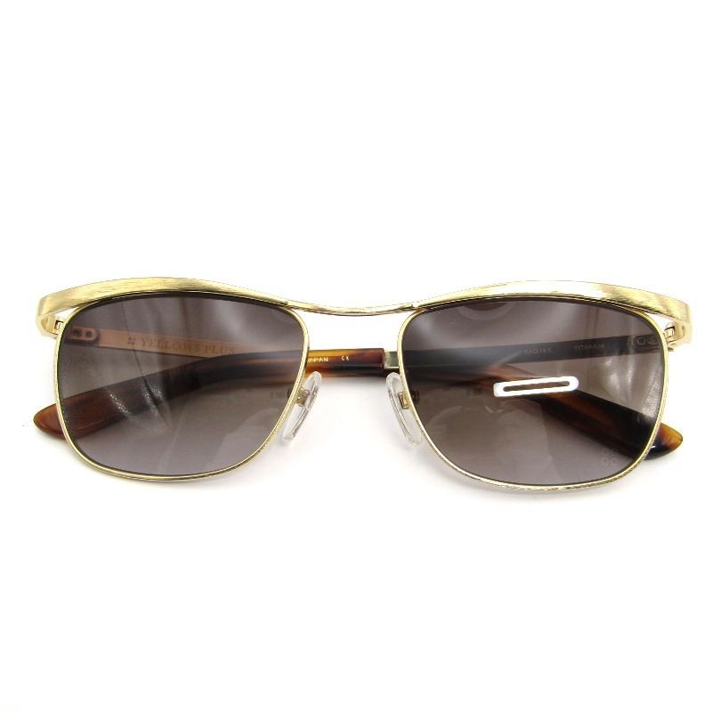未使用 YELLOWS PLUS イエローズプラス サングラス DUANE 日本製 デュアン メタルブロウ カールトン ウェリントン 16 matt gold 54000887 18,900円