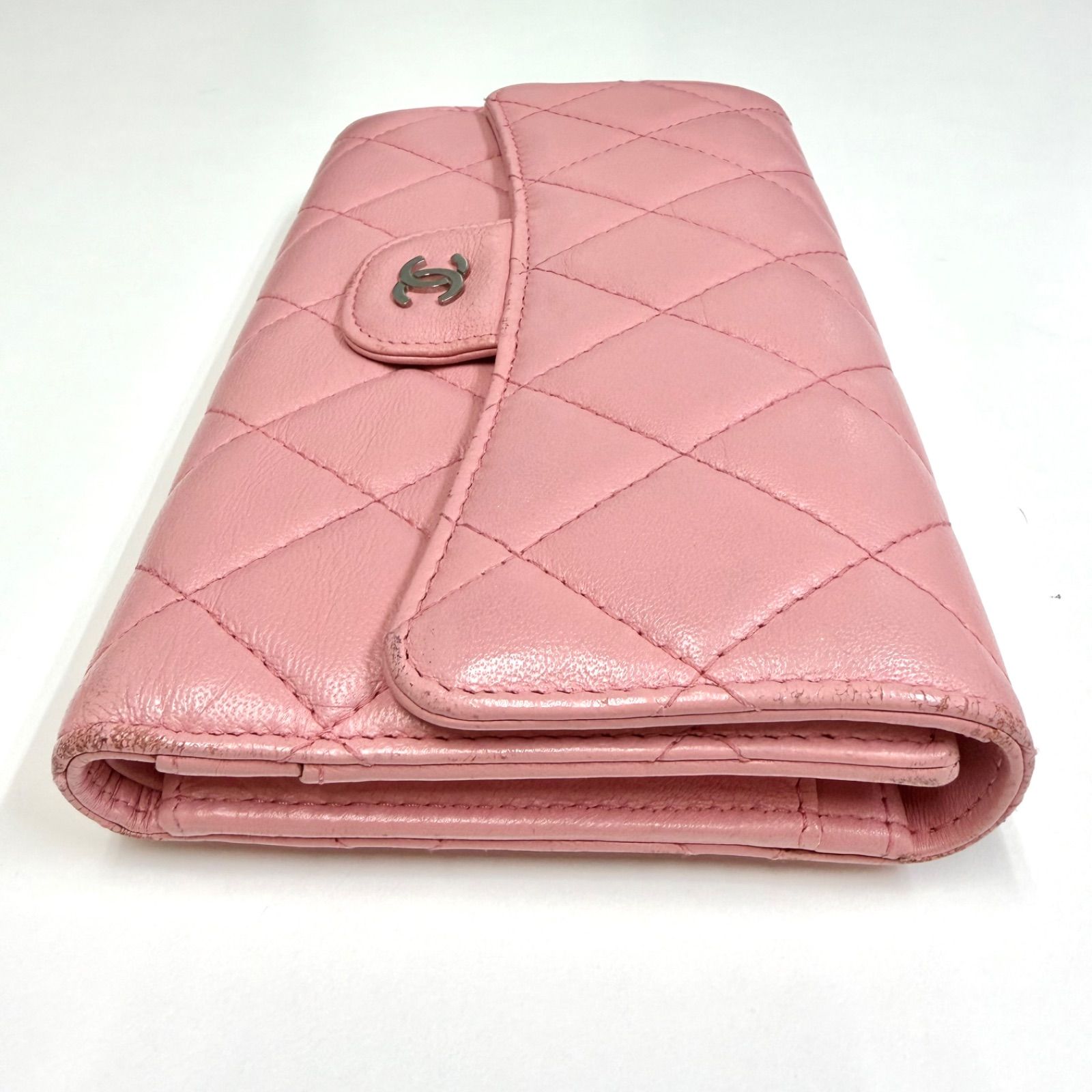 シャネル　ピンク　マトラッセ　ラウンドファスナー長財布　ラムスキン　正規品 CHANEL（シャネル） ラウンドファスナー長財布 マトラッセ ラムスキン