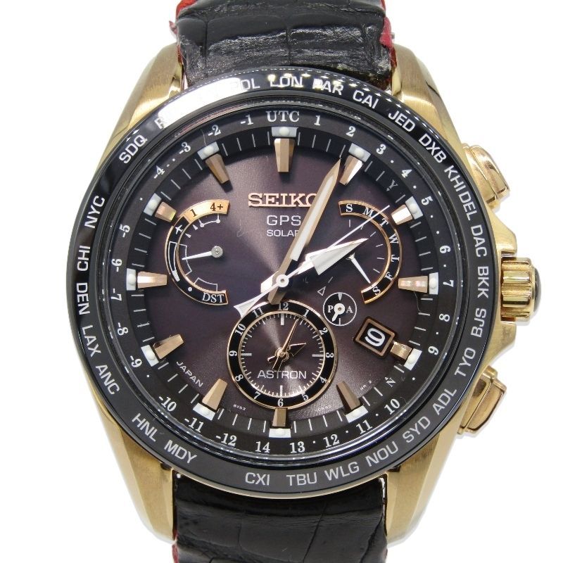 SEIKO セイコー アストロン Novak Djokovic 限定 SBXB060 8X53-0AF0-2 本体のみ GPSソーラー ASTRON レザー ブラック ゴールド 30013348