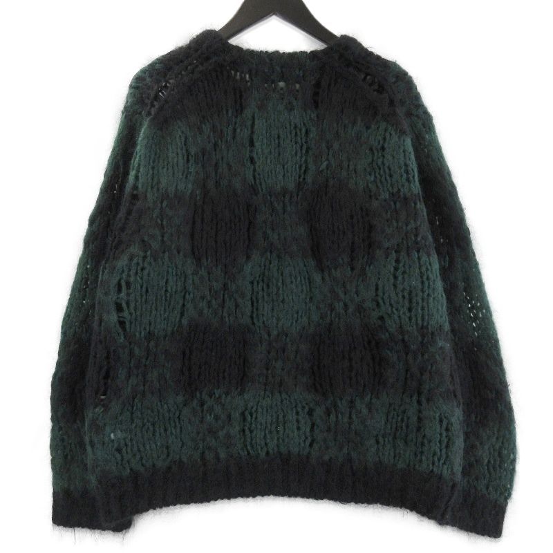 JUNYA WATANABE MAN ジュンヤワタナベマン モヘヤジップカーディガン WH-N010 AD2021 チェック ブラック/グリーン M 71015644 JUNYA WATANABE MAN ジュンヤワタナベマン モヘヤジップカーディガン